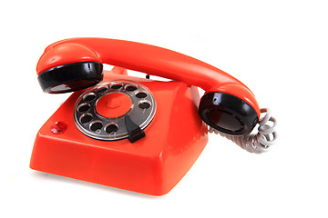 Image showing old orange phone