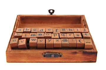 Image showing small wooden hand printer