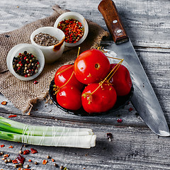 Image showing Appetizer with marinated tomatoes