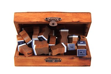 Image showing small wooden hand printer