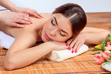 Image showing Beautiful young woman at a spa salon