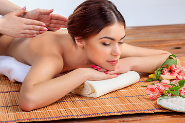 Image showing Beautiful young woman at a spa salon