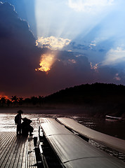 Image showing Clouds over river