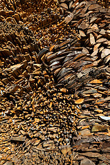 Image showing Piled wooden planks