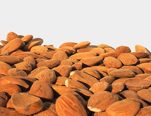 Image showing Almonds dried fruit with copy space