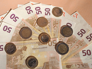 Image showing Euro coins and notes