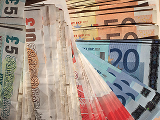 Image showing Euro and Pounds notes