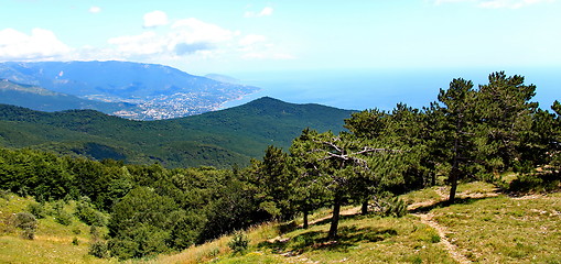 Image showing View on Yalta city from the Ai-Petri mountain