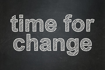 Image showing Time concept: Time for Change on chalkboard background