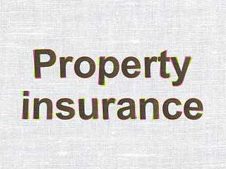 Image showing Insurance concept: Property Insurance on fabric texture background