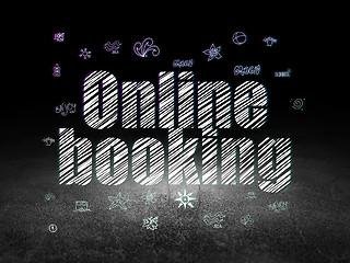 Image showing Travel concept: Online Booking in grunge dark room