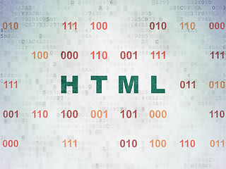 Image showing Database concept: Html on Digital Paper background