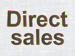 Image showing Marketing concept: Direct Sales on fabric texture background