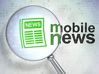 Image showing News concept: Newspaper and Mobile News with optical glass