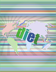 Image showing diet word on digital touch screen vector illustration