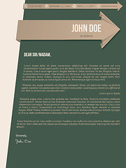 Image showing Modern cover letter resume with brown ribbons