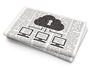 Image showing Privacy concept: Cloud Network on Newspaper background