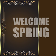 Image showing Welcome Spring Holiday Card. Welcome Spring Vector. Welcome Spring background. Spring Holiday Graphic. Welcome Spring Art. Spring Holiday Drawing