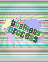 Image showing business process word on digital screen, mission control interface hi technology vector illustration