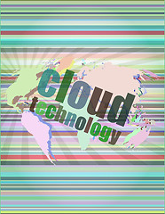 Image showing words cloud technology on digital screen, information technology concept vector illustration