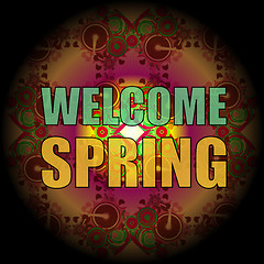 Image showing Welcome Spring Holiday Card. Welcome Spring Vector. Love background. Spring Holiday Graphic. Welcome Spring Art. Spring Holiday Drawing