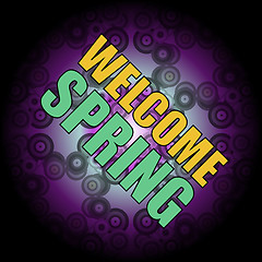 Image showing Welcome Spring Holiday Card. Welcome Spring Vector. Love background. Spring Holiday Graphic. Welcome Spring Art. Spring Holiday Drawing