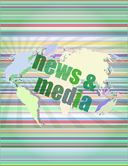Image showing News and press concept: words News and media on digital screen vector illustration