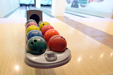 Image showing Colorful Bowling balls