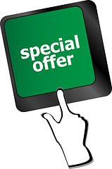 Image showing special offer button on computer keyboard keys vector illustration