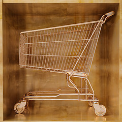 Image showing Golden shopping cart