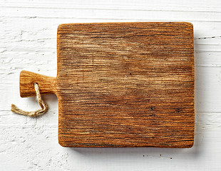 Image showing Cutting board on white wooden table