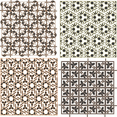 Image showing Set of stylish seamless geometrical backgrounds pattern. vector