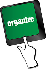 Image showing word organize on computer keyboard key vector illustration