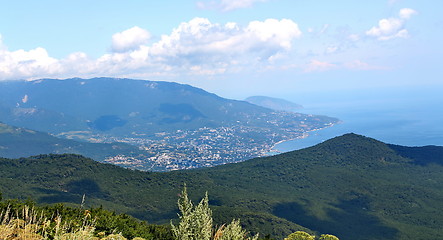 Image showing View on Yalta city from the Ai-Petri mountain