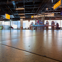 Image showing self check-in kiosk in Amsterdam Airport Schiphol.