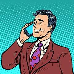 Image showing Businessman talking on the phone