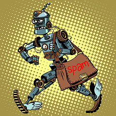 Image showing Electronic spam robot postman email