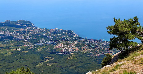 Image showing View on Yalta city from the Ai-Petri mountain