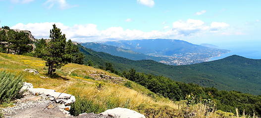 Image showing View on Yalta city from the Ai-Petri mountain