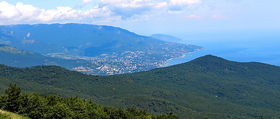 Image showing View on Yalta city from the Ai-Petri mountain