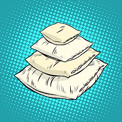 Image showing Realistic white pillows, retro vector