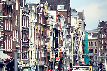 Image showing AMSTERDAM, THE NETHERLANDS - AUGUST 19, 2015: Rokin street with 