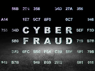 Image showing Protection concept: Cyber Fraud in grunge dark room