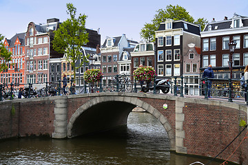 Image showing AMSTERDAM, THE NETHERLANDS - AUGUST 18, 2015: View on Prinsengra