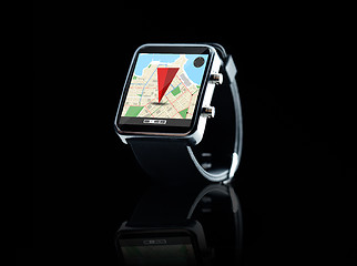 Image showing close up of smart watch with gps navigation app