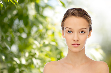 Image showing young woman face and shoulders