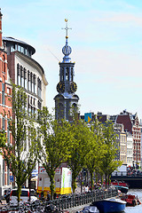 Image showing AMSTERDAM, THE NETHERLANDS - AUGUST 19, 2015: View on Bloemenmar