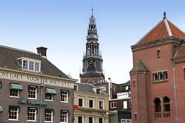 Image showing AMSTERDAM; THE NETHERLANDS - AUGUST 16; 2015: View of Oude Kerk 