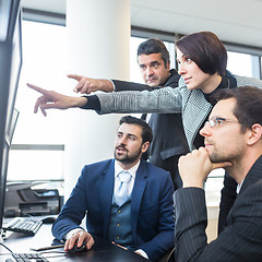 Image showing Business team working in corporate office.