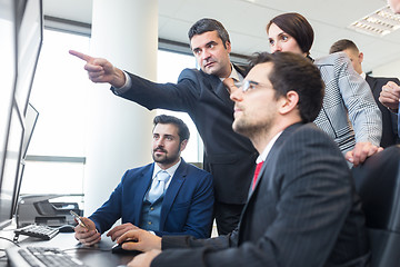 Image showing Business team working in corporate office.